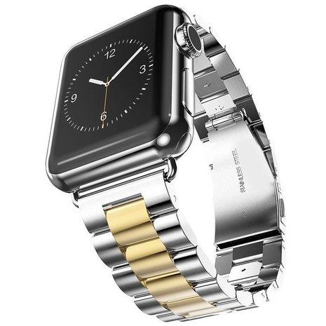 Strap-it® Strap-It Apple Watch Ultra Stahlarmband (Silber/Gold) Strap-it® Strap-It Apple Watch Ultra Stahlarmband (Silber/Gold)