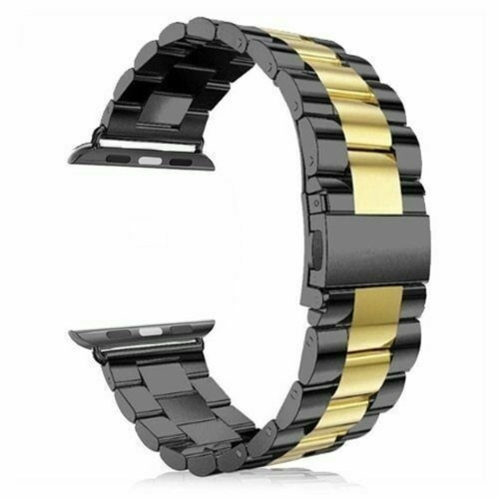 Strap-it® Strap-It Apple Watch Ultra Stahlarmband (Schwarz/gold) Strap-it® Strap-It Apple Watch Ultra Stahlarmband (Schwarz/gold)