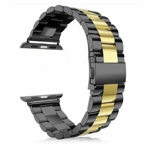 Strap-it® Strap-It Apple Watch Ultra Stahlarmband (Schwarz/gold) Strap-it® Strap-It Apple Watch Ultra Stahlarmband (Schwarz/gold)