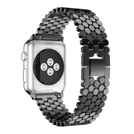Strap-it® Strap-It Apple Watch Ultra Fischarmband Stahl (Schwarz)