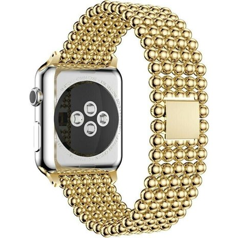 Strap-it® Strap-It Apple Watch Ultra Stahlperlenarmband (Gold)