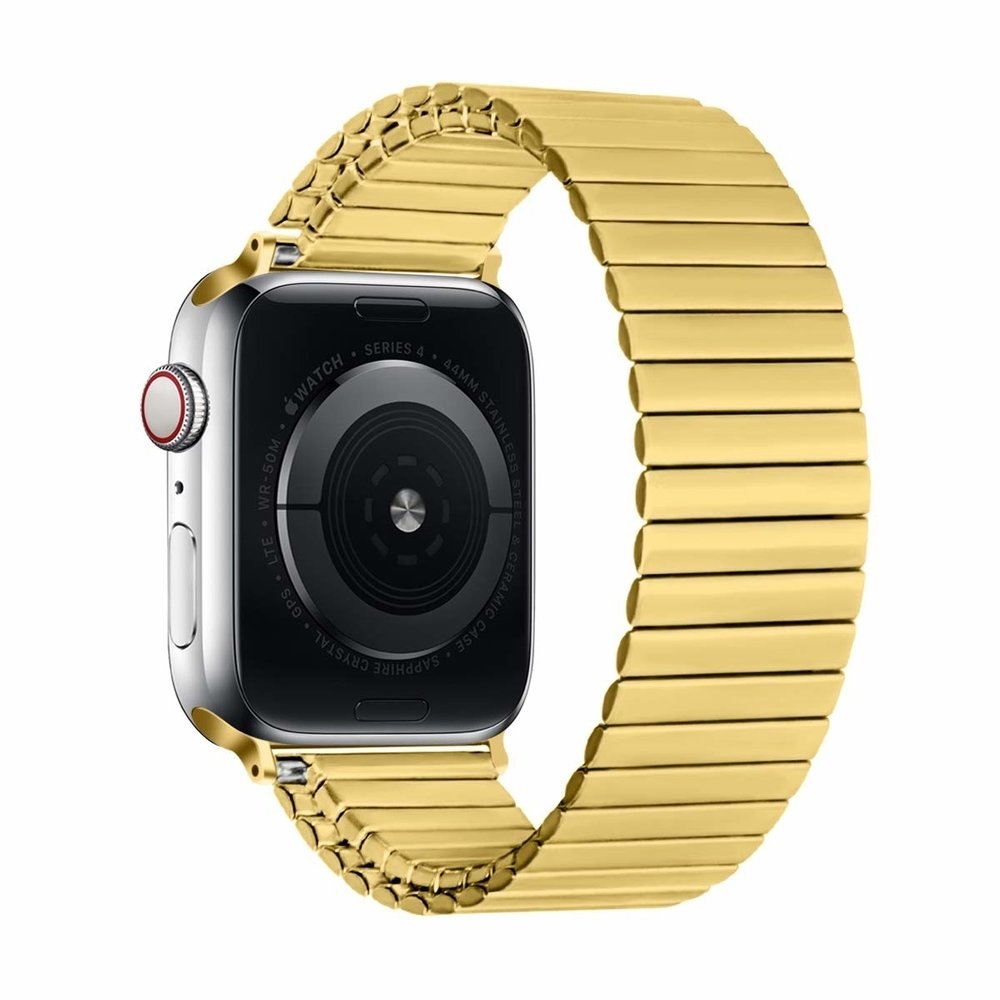 Apple Watch Ultra Stretcharmband Stahl Gold Smartwatcharmbaender