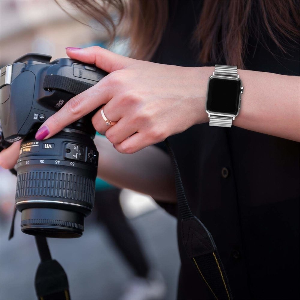 Strap-it® Strap-It Apple Watch Ultra Stretcharmband Stahl (Silber) Strap-it® Strap-It Apple Watch Ultra Stretcharmband Stahl (Silber)