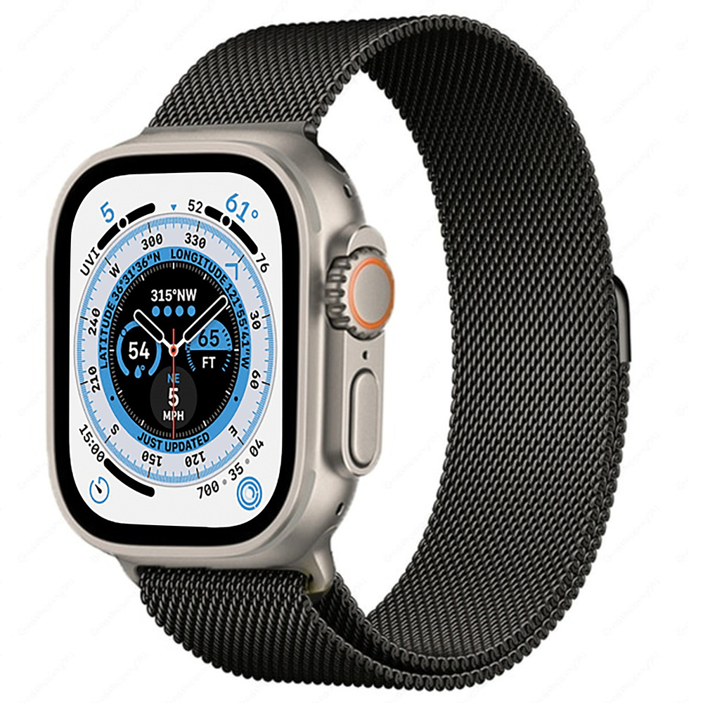 Apple Watch Ultra Armband Milanese (Schwarz) Smartwatcharmbaender.de