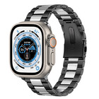 Strap-it® Strap-It Apple Watch Ultra Stahlarmband (Schwarz/Silber)