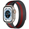 Strap-it® Strap-It Apple Watch Ultra Milanese Armband (Schwarz/Rot) Strap-it® Strap-It Apple Watch Ultra Milanese Armband (Schwarz/Rot)