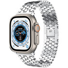 Strap-it® Strap-It Apple Watch Ultra Fischarmband Stahl (Silber)