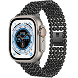 Strap-it® Apple Watch Ultra Stahlperlenarmband (Schwarz)