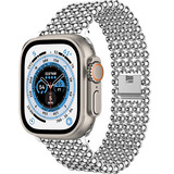 Strap-it® Apple Watch Ultra Stahlperlenarmband (Silber)