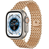 Strap-it® Apple Watch Ultra Stahlperlenarmband (Roségold)