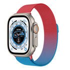 Strap-it® Strap-It Apple Watch Ultra Milanese Armband (Rot/Blau)