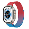 Strap-it® Strap-It Apple Watch Ultra Milanese Armband (Rot/Blau) Strap-it® Strap-It Apple Watch Ultra Milanese Armband (Rot/Blau)