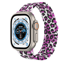 Strap-it® Apple Watch Ultra Milanese Armband (Lila Leopard) Strap-it® Apple Watch Ultra Milanese Armband (Lila Leopard)