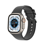 Strap-it® Apple Watch Ultra Silikon Schnallenband (Schwarz)