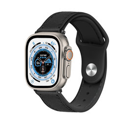 Strap-it® Apple Watch Ultra Leder Hybridarmband (Schwarz) Strap-it® Apple Watch Ultra Leder Hybridarmband (Schwarz)