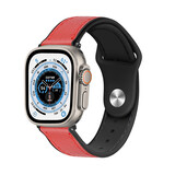 Strap-it® Apple Watch Ultra Leder Hybridarmband (Rot)