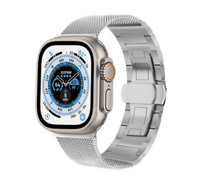 Strap-it® Apple Watch Ultra Milanese-Stahlarmband (Silber) Strap-it® Apple Watch Ultra Milanese-Stahlarmband (Silber)