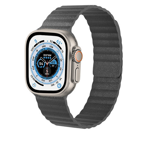 Apple Watch Ultra Leder Loop Armband (Grau) - Smartwatcharmbaender.de