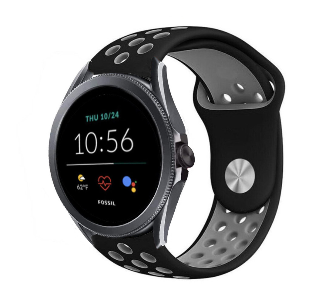 Strap-it® Strap-it Fossil Gen 5e - 44mm Sportarmband (Schwarz/Grau) Strap-it® Strap-it Fossil Gen 5e - 44mm Sportarmband (Schwarz/Grau)