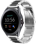 Strap-it® Strap-it Fossil Gen 5e - 44mm Stahlarmband (Silber/Schwarz)