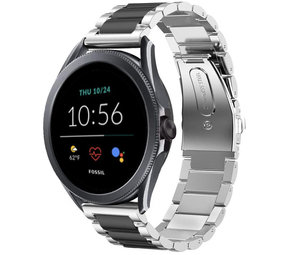 Strap-it® Fossil Gen 5e - 44mm Stahlarmband (Silber/Schwarz) Strap-it® Fossil Gen 5e - 44mm Stahlarmband (Silber/Schwarz)