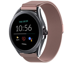 Strap-it® Fossil Gen 5e - 44mm Milanese Armband (Rosa) Strap-it® Fossil Gen 5e - 44mm Milanese Armband (Rosa)