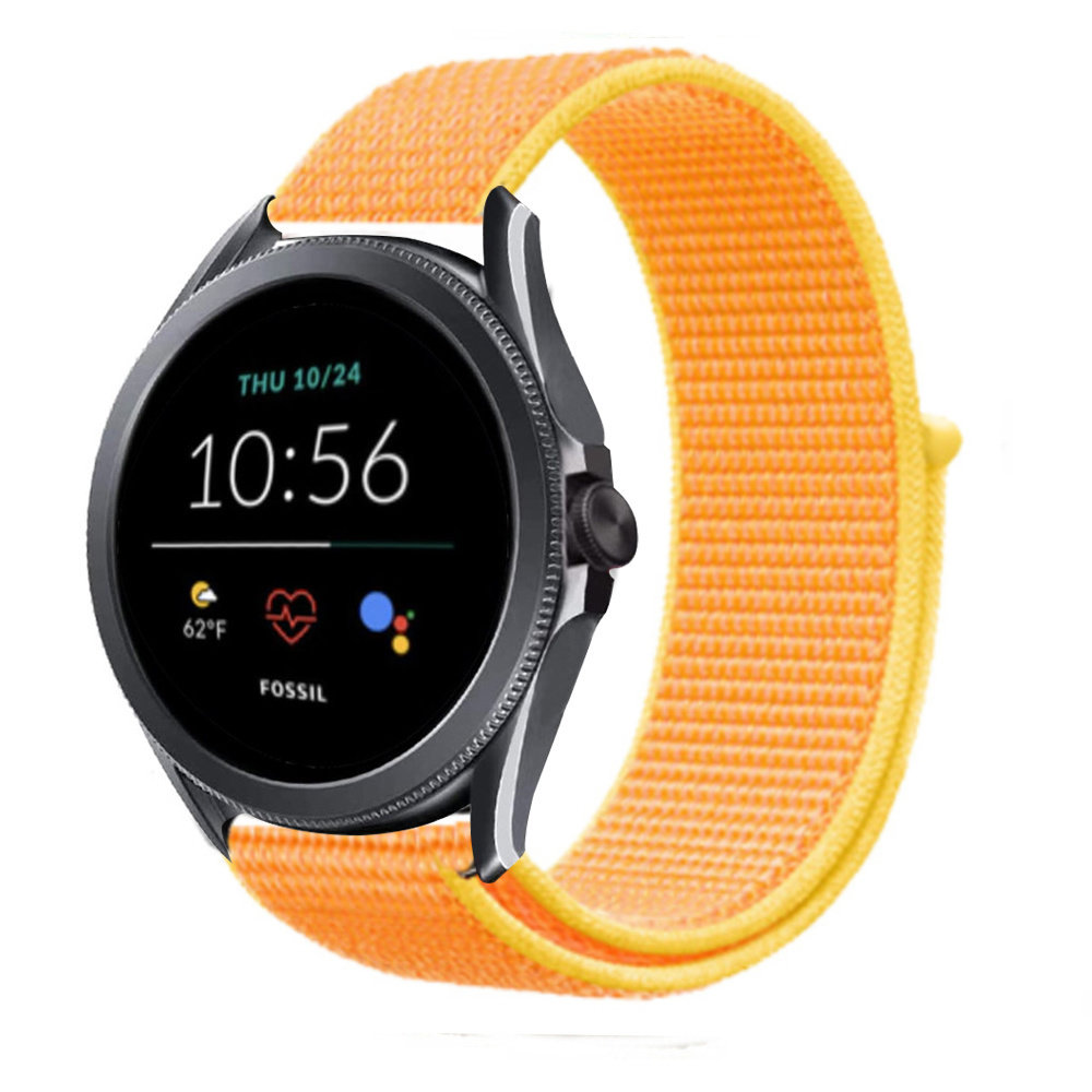 Strap-it® Strap-it Fossil Gen 5e - 44mm Nylon Armband (Hellgelb)