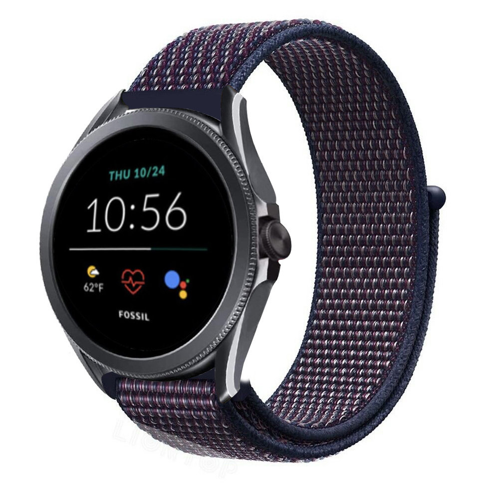 Strap-it® Strap-it Fossil Gen 5e - 44mm Nylon Armband (Lila-Blau)
