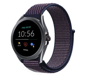 Strap-it® Fossil Gen 5e - 44mm Nylon Armband (Lila-Blau) Strap-it® Fossil Gen 5e - 44mm Nylon Armband (Lila-Blau)