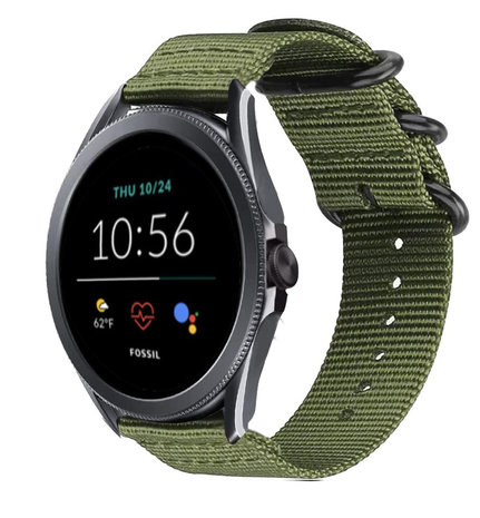 Strap-it® Strap-it Fossil Gen 5e - 44mm Nylon Schnallenarmband (Grün)