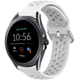 Strap-it® Fossil Gen 5e - 44mm Silikon Armband mit Löchern (Weiß)