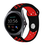 Strap-it® Fossil Gen 5e - 44mm Sportarmband (Schwarz/Rot)