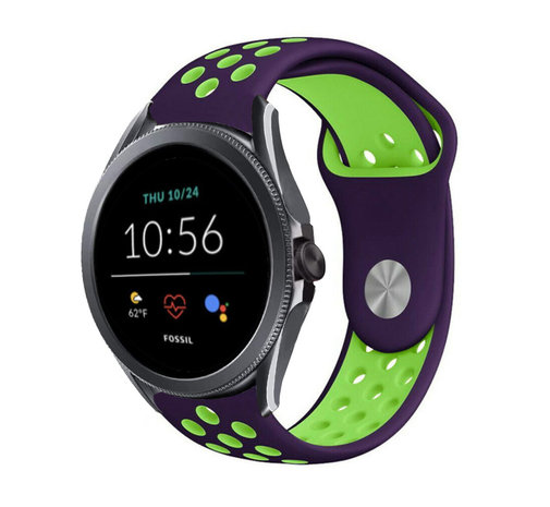 Strap-it® Strap-it Fossil Gen 5e - 44mm Sportarmband (Lila/Grün) Strap-it® Strap-it Fossil Gen 5e - 44mm Sportarmband (Lila/Grün)