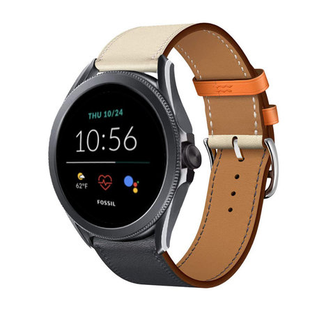 Strap-it® Strap-it Fossil Gen 5e - 44mm Lederarmband (Weiß/Dunkelblau) Strap-it® Strap-it Fossil Gen 5e - 44mm Lederarmband (Weiß/Dunkelblau)