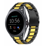 Strap-it® Fossil Gen 5e - 44mm Stahlarmband (Schwarz/gold)