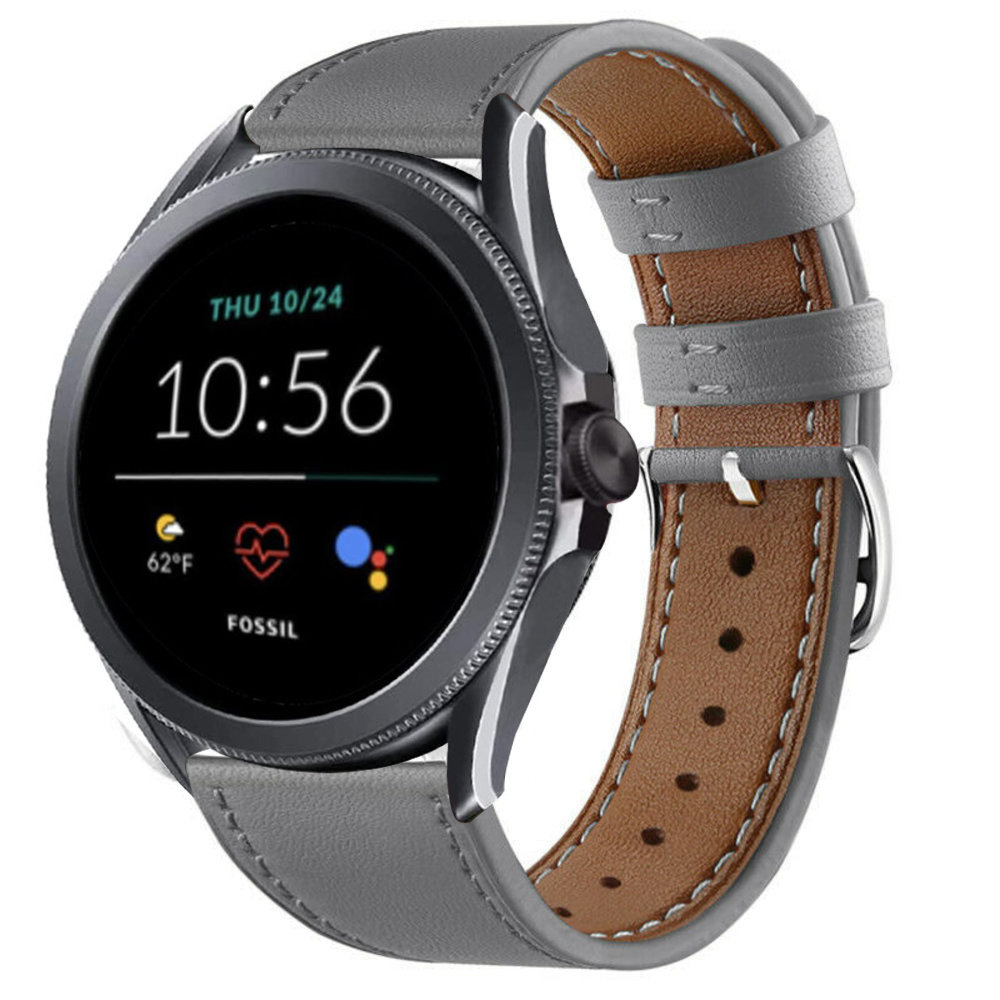 Strap-it® Strap-it Fossil Gen 5e - 44mm Leder Armband (Grau) Strap-it® Strap-it Fossil Gen 5e - 44mm Leder Armband (Grau)