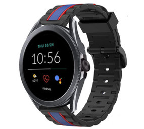 Strap-it® Fossil Gen 5e - 44mm Special Edition Armband (Schwarz/Blau) Strap-it® Fossil Gen 5e - 44mm Special Edition Armband (Schwarz/Blau)