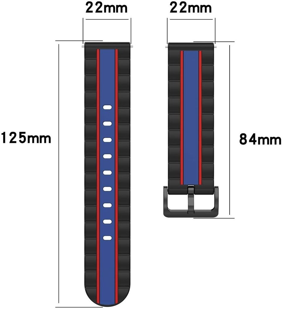 Strap-it® Strap-it Fossil Gen 5e - 44mm Special Edition Armband (Schwarz/Blau) Strap-it® Strap-it Fossil Gen 5e - 44mm Special Edition Armband (Schwarz/Blau)