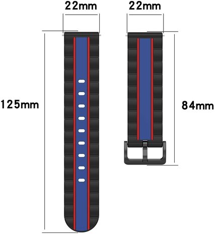 Strap-it® Strap-it Fossil Gen 5e - 44mm Special Edition Armband (Schwarz/Blau) Strap-it® Strap-it Fossil Gen 5e - 44mm Special Edition Armband (Schwarz/Blau)