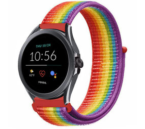 Strap-it® Fossil Gen 5e - 44mm Nylon Armband (Regenbogen) Strap-it® Fossil Gen 5e - 44mm Nylon Armband (Regenbogen)
