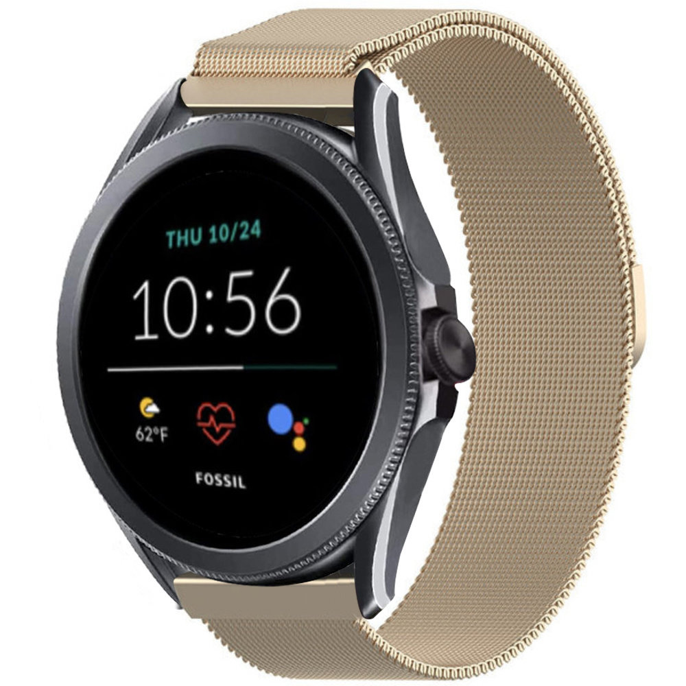 Strap-it® Strap-it Fossil Gen 5e - 44mm Milanese Armband (Champagner)