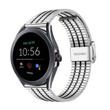 Strap-it® Fossil Gen 5e - 44mm Edelstahlarmband (Silber/Schwarz)