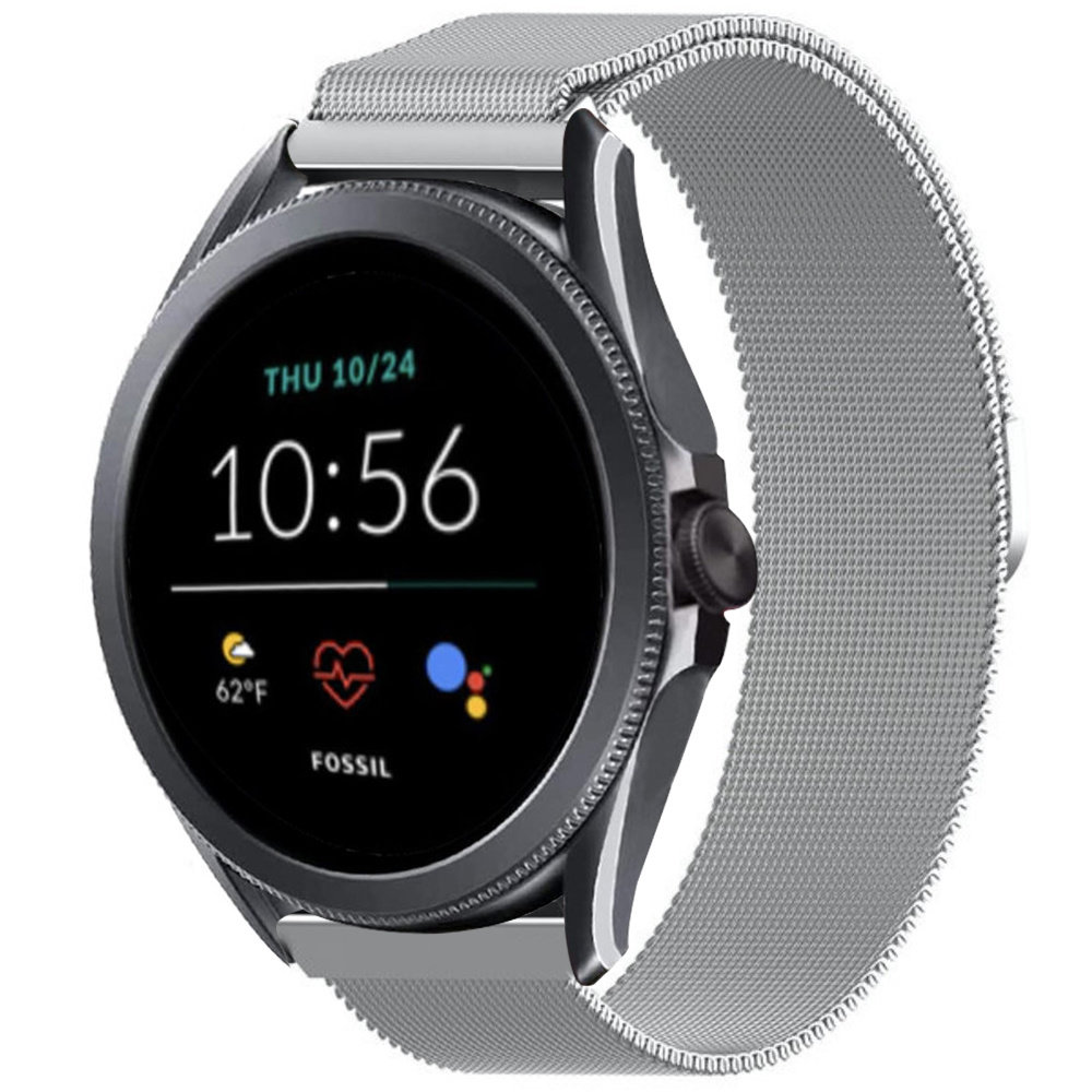 Strap-it® Strap-it Fossil Gen 5e - 44mm Milanese Armband (Silber)
