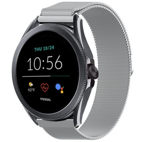 Strap-it® Strap-it Fossil Gen 5e - 44mm Milanese Armband (Silber)