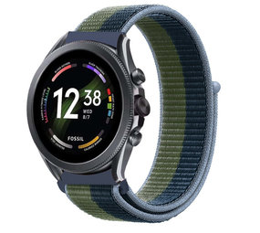 Strap-it® Fossil Gen 6 44mm Nylon Armband (Grün)