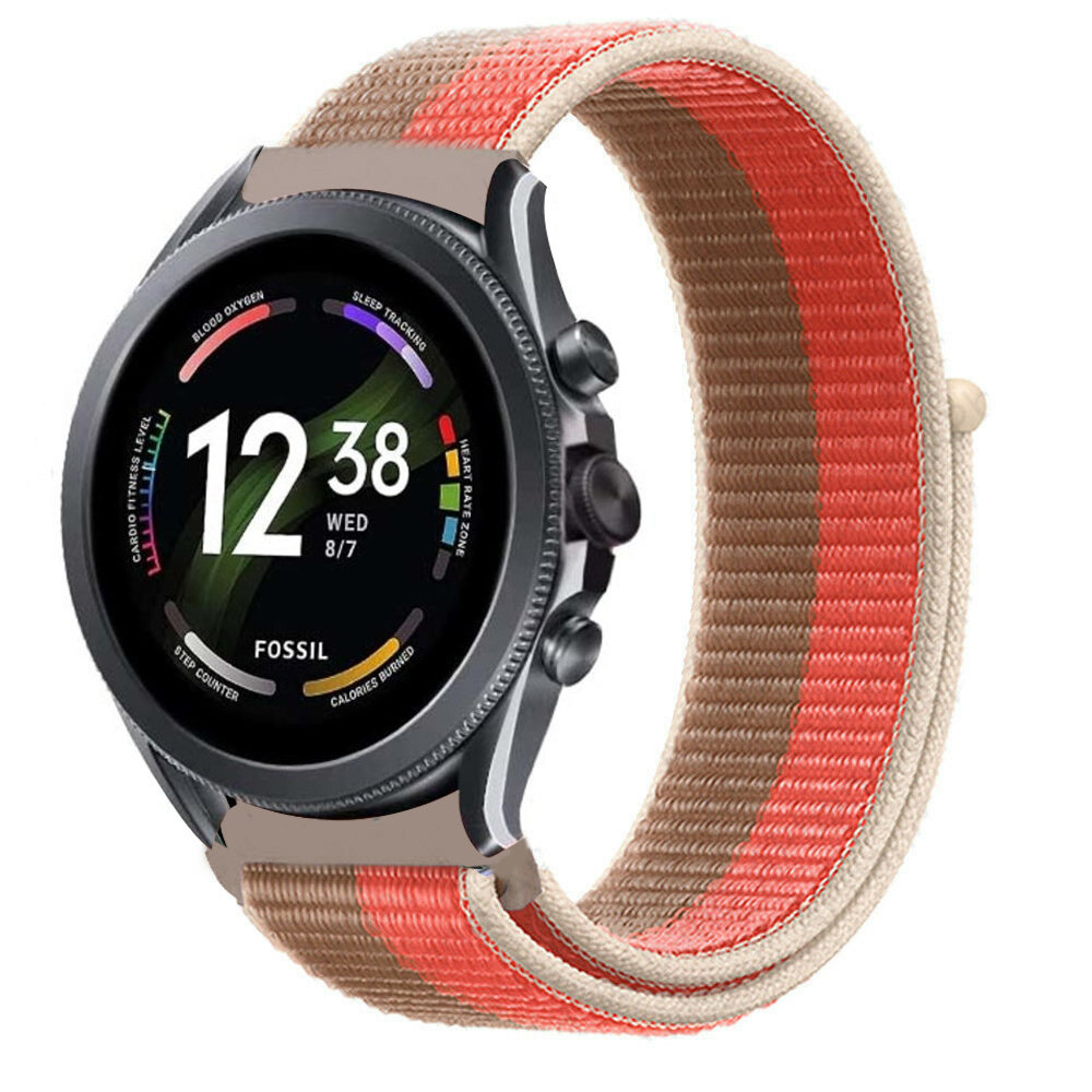 Strap-it® Strap-it Fossil Gen 6 44mm Nylon Armband (Rosa Pomelo)