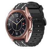 Strap-it® Samsung Galaxy Watch 3 41mm Sport Schnallenarmband (Schwarz/Weiß) Strap-it® Samsung Galaxy Watch 3 41mm Sport Schnallenarmband (Schwarz/Weiß)