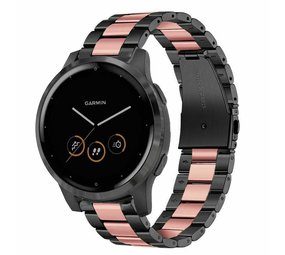 Strap-it® Garmin Vivoactive 4s 40mm Stahlarmband (Schwarz/Rosa) Strap-it® Garmin Vivoactive 4s 40mm Stahlarmband (Schwarz/Rosa)