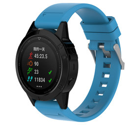 Strap-it® Garmin Fenix 5/6 glänzendes Silikonarmband (Hellblau) Strap-it® Garmin Fenix 5/6 glänzendes Silikonarmband (Hellblau)