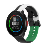 Strap-it® Polar Pacer Dreifach-Sportarmband (Schwarz-Weiß-Grün)